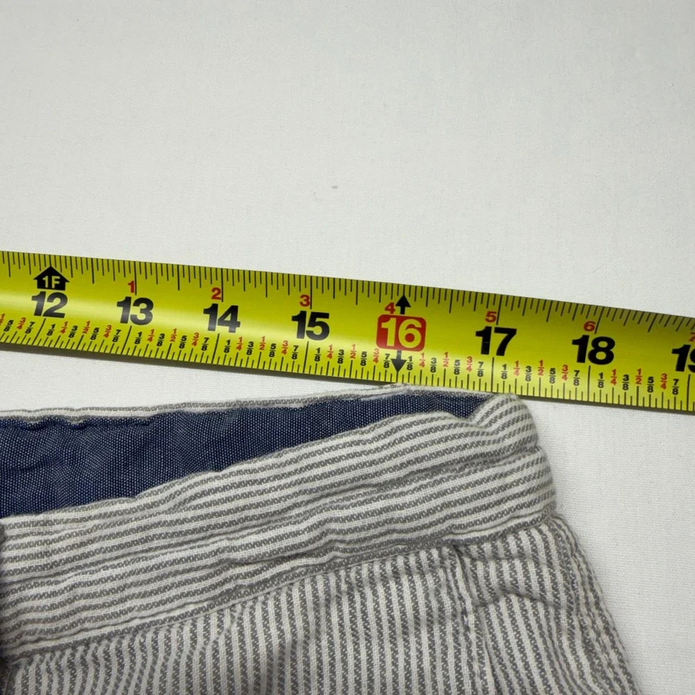Banana Republic‎ Aiden Shorts 35 Striped Chino Casual Summer Mens Linen Cotton